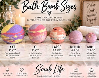 Luxury Bath Bombs Handmade Fizzy Moisturizing Bath Soak Gift Custom Scent