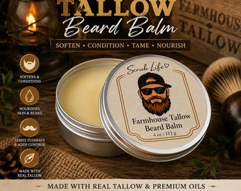 Farmhouse Tallow Beard Balm: Soften, Condition, Nourish Men's Grooming
