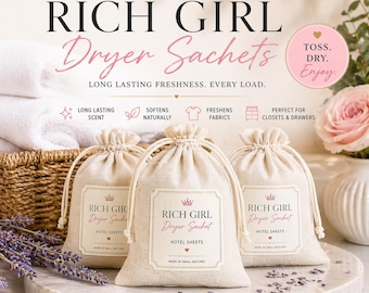 Bolsitas perfumadas reutilizables para secadora Rich Girl