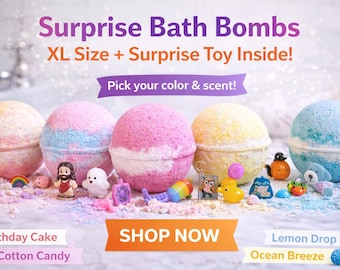 ONE XL Kids Bath Bomb with Surprise Toy | Custom Scent & Color (1)