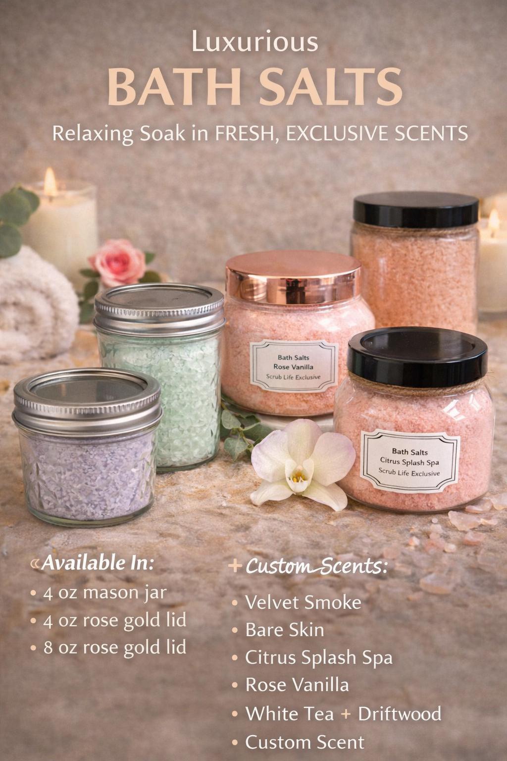 Extra Fizzy Bath Salts: Customizable Scent & Color (4 Oz or  display picture 1