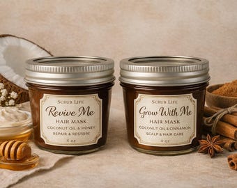 Mascarilla capilar de miel y coco / Acondicionador profundo artesanal (113 g)