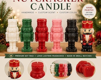 Nutcracker Candle | Custom Christmas Gift | Hand Painted Option Available