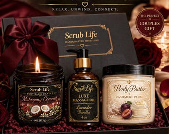 Date Night Spa Set Massage Candle Oil Butter Couples Gift Romantic Self Care