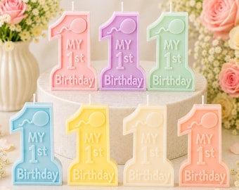 First Birthday Number Candle Personalized Baby Shower Birthday Decor Gift