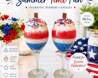 Patriotic Dessert Candle | Summer Time Fun | Wood Wick Candle