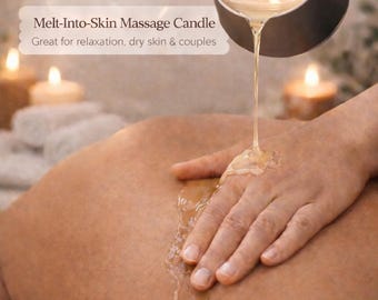 Melt-Into-Skin Massage Candle: Nourishing Body Balm for Relaxation & Couples (4 or 8 oz)