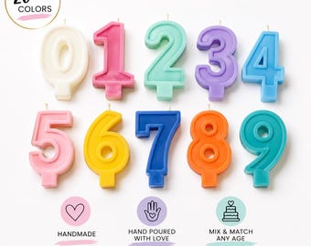 Personalized Number Birthday Cake Candle | Custom Age Celebration Candle Topper