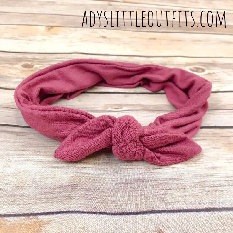 Mauve Pink Matching Headbands Mauve Matching Wraps-Mommy and Me Headband Set Baby Knot Headband Baby Matching Headbands