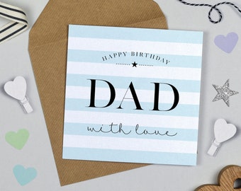 Candy Stripe Dad Birthday Card | Happy Birthday Dad Card