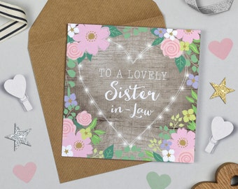 Fairy Lights Heart Sister-in-Law Birthday Card