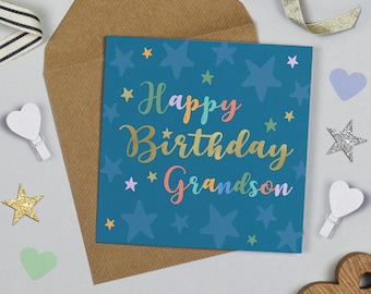 Superstar Birthday Grandson Card