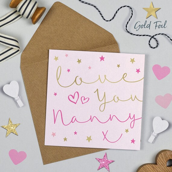 Starlight Love You Nanny Card | Gold Foil Birthday Card