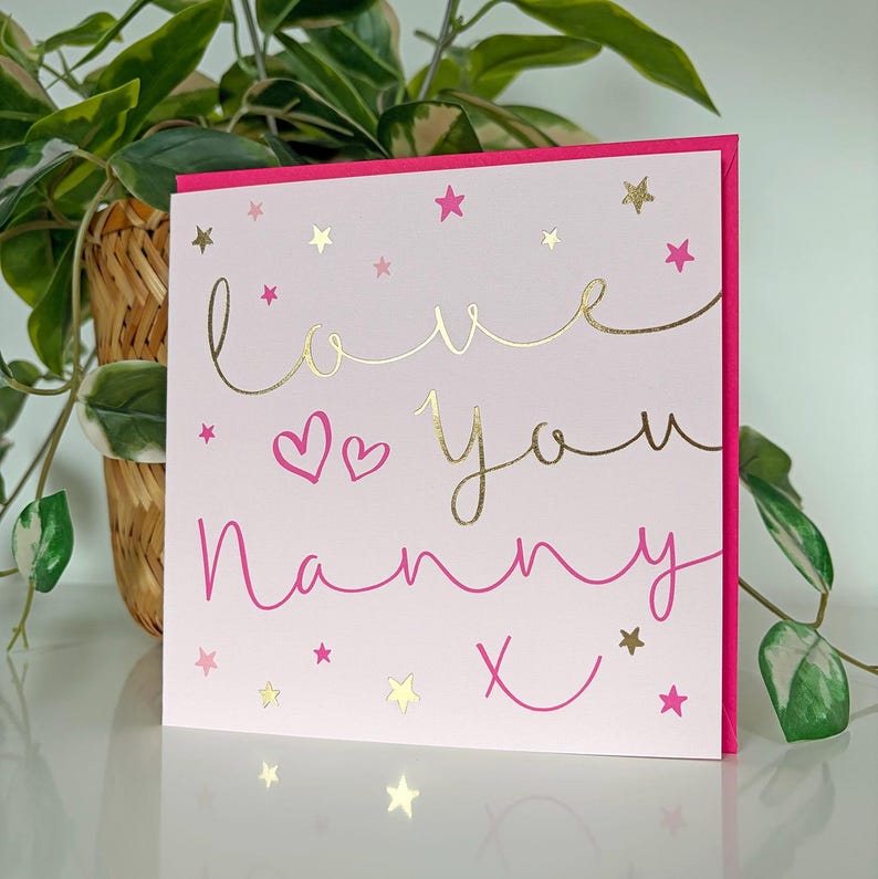 Starlight Love You Nanny Card | Gold Foil Birthday Card image 2