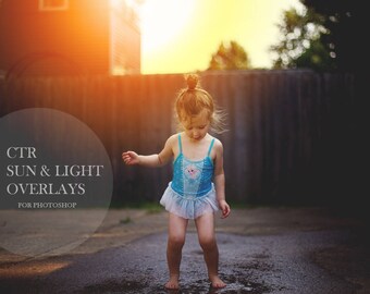 30 + Sun and Light Overlays for Photoshop, Sunflares & Color Overlay, Digital Overlays for Photographers, Instant Download!