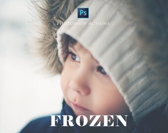 Winter Photoshop Actions, Frozen Collection, Workflow Actions for Winter Photography, ENGLISH (Digital Download)