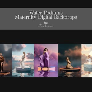 Water Podium Maternity Digital Backdrops for Photoshop (JPG Files)