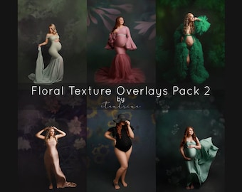 Floral Textures for Photoshop, Floral Backdrop Overlays with Texture, Photoshop Overlays, Flower Overlays, Background Textures for Photoshop