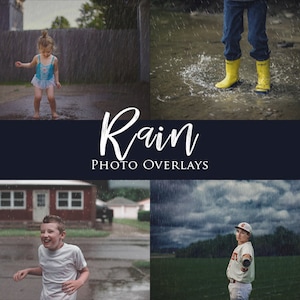 Rain Overlays, Realistic Rain, Raindrops, Rain Storm Overlays, Light Rain Overlays, Overlays for Photoshop by CTandRina - Set of 15