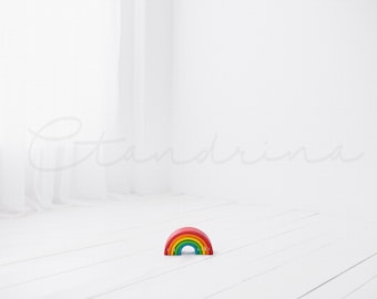 Rainbow Blocks Baby Digital Backdrop: White Window Light (Digital Download)