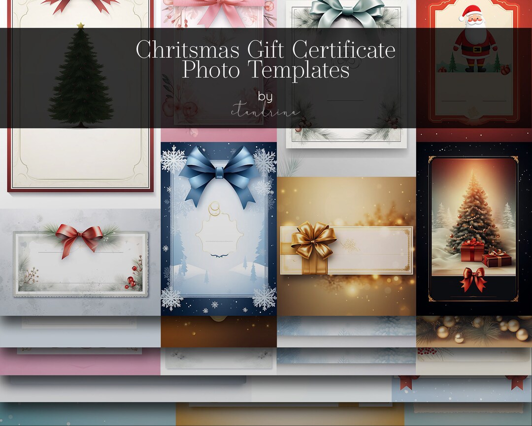Digital Christmas Gift Certificates, Egift Certificate Templates