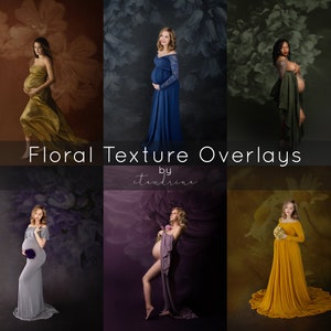 Floral Textures for Photoshop, Floral Backdrop Overlays with Texture, Photoshop Overlays, Flower Overlays, Background Textures for Photoshop