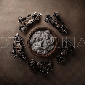 Motorcycle Newborn Digital Backdrop: Baby Biker Photo Prop (Digital Download)
