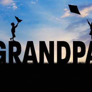 Grandpa Silhouette Backdrop: Father&#39;s Day Photoshop Composite (Digital Download)