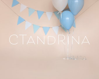 Blue Banner and Balloon Digital Backdrop, Smash Cake Digital Backdrop, Boy Birthday Digital Backdrop, Digital Backdrops for Photoshop!