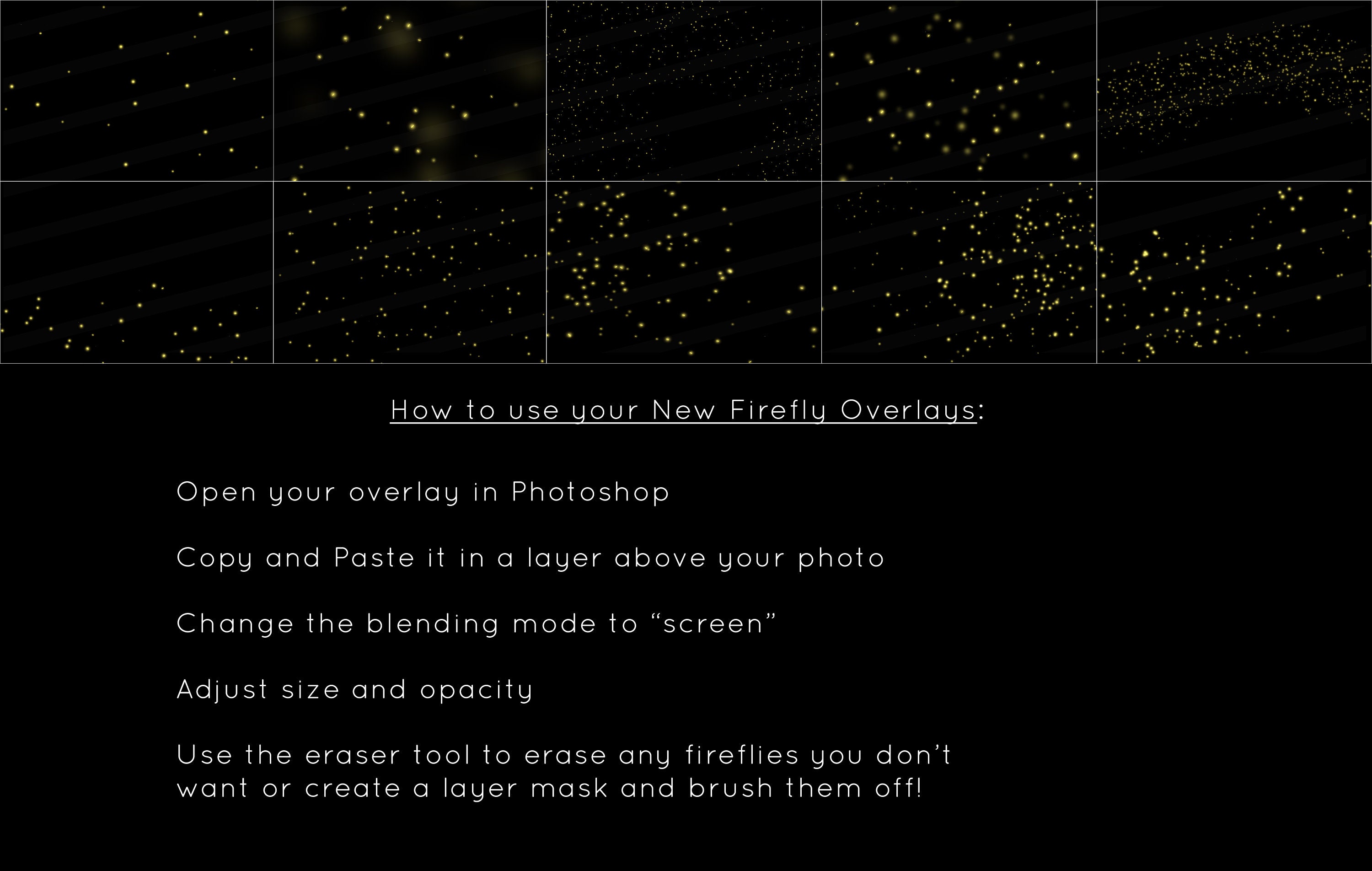 Firefly Overlays Lightening Bug Overlays Moon Bugs Magical Etsy Australia