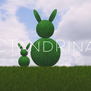 Spring Digital Backdrop, Spring Digital Background, Bunny Hedges Digital Backdrop, Spring and Easter Digital Backdrops for Photoshop