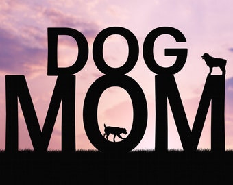 Toile de fond numérique de maman de chien, toile de fond numérique de silhouette de coucher de soleil, fond de silhouette, toile de fond numérique de mot, décors de chien pour Photoshop