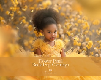 Rose Petal Photo Overlays: White, Pink, Yellow (Digital Download)