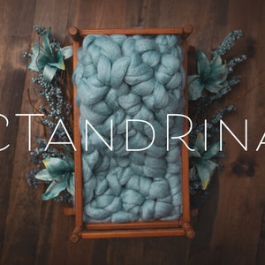 Floral Newborn Digital Backdrop: Blue Cradle Scene (Digital Download)