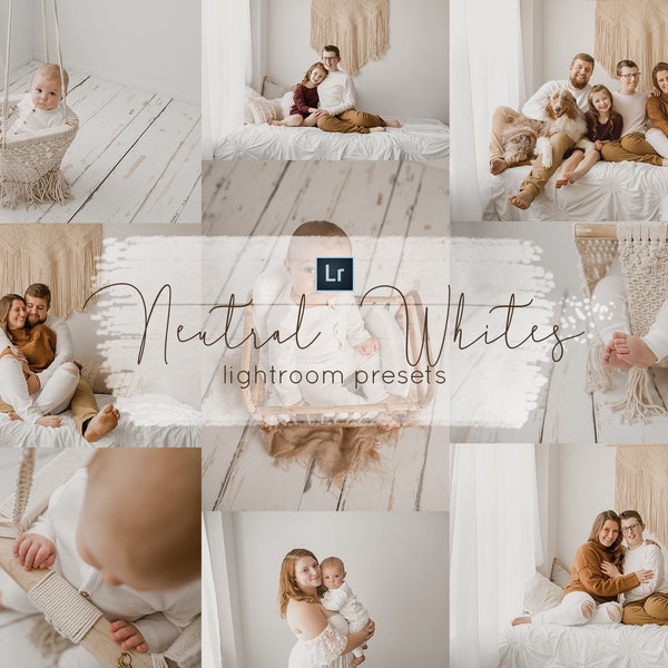 Lightroom Desktop Presets, Neutral Whites Lightroom Presets, Lightroom Presets for White and Neutral Tones, Lightroom Presets for Desktop