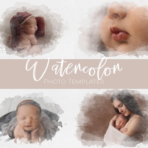 Watercolor Photo Templates for Photoshop: Fine Art Frames (Digital Download)