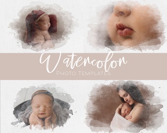 Watercolor Photo Templates for Photoshop: Fine Art Frames (Digital Download)