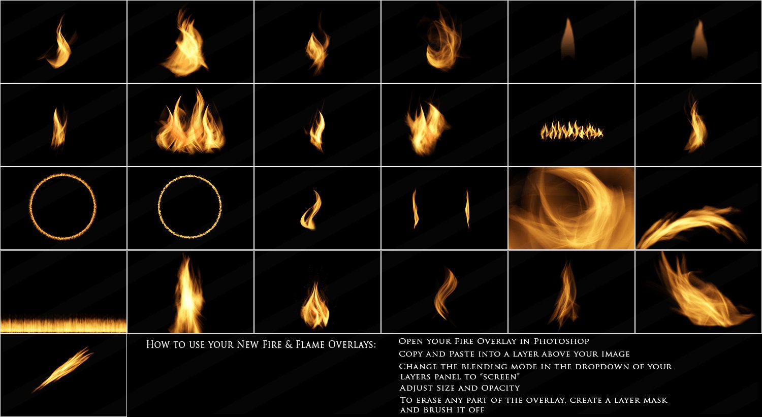 30 Fire and Flame Overlays Cool Photo Overlays Ring of Fire - Etsy Canada