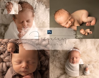 Frequency Separation Photoshop Action, Newborn Skin Editing, Dress Smoothing, ENGLISH (Digital Download)
