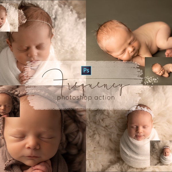 Photoshop Actions, Frequency Separation Action for Photoshop, Faster Skin Editing In Photoshop, Workflow Action for Newborn Photography