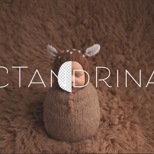 Fawn Newborn Digital Backdrop, Baby Deer Newborn Background, Potato Sack Backdrop for Babies, PNG Newborn Digital Backdrops for Photoshop