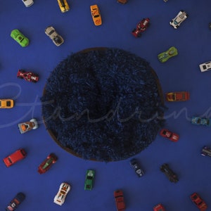 Blue Matchbox Cars Newborn Digital Backdrop, Boy Digital Backdrop, Baby Boy Digital Background, Toy Cars Digital Image for Photoshop