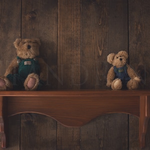 Bears on Shelf Newborn Digital Backdrop, Vintage Teddy Bears on Shelf Image, Newborn Composite Image, Newborn Digitals for Photoshop
