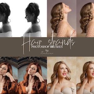 May include: A set of Photoshop brushes for adding hair strands to digital images. The brushes are designed to create realistic-looking hair strands that can be used to enhance portraits, add volume to hair, or create other special effects.