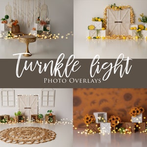 Twinkle Light Overlays for Photoshop, Cake Smash Light Overlays, Realistic Twinkle Light Overlays for Backdrops, Fairy Light Overlay