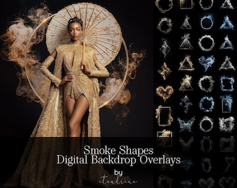 Smoke Shape Photo Overlays: Maternity Photography Backdrops (40 JPG Files, Photoshop Tutorial Included)