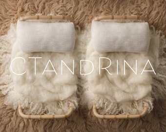 Twin Newborn Digital Backdrop: Baby Beds for Photoshop Composite (Digital Download)