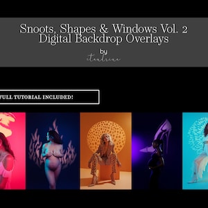 Snoot and Shape Digital Backdrop Overlays, Maternity Backdrop Overlays, Digital Overlays With Tutorial, High Quality GOBO Overlays Vol. 2