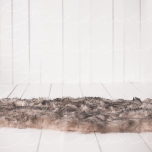 White Wood with Faux Wolf Fur Digital Backdrop, Sitter Session Digital Backdrop, Baby Boy Digital Background, Neutral Photoshop Backdrop