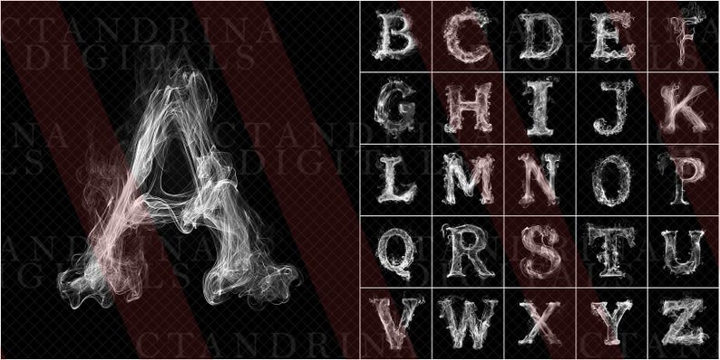 PNG Smoke Letters, Smoke Text Overlays for Photoshop, Smoke Numbers ...